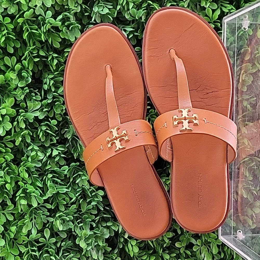 Tory Burch Brown Leather Sandals - Picture 2 of 11